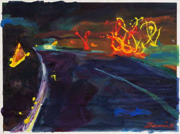 Kate Downie RSA Night Travels, City Limits Acrylic on Arches Image size: 55 x 74 cm Frame size: 72 x 93 cm