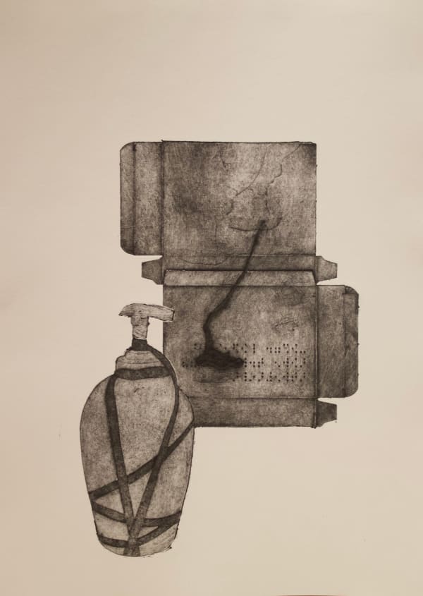 Ilakkiya Mohanraj The Parcel, 2025 Collograph, letterpress print 29.7 x 42 cm