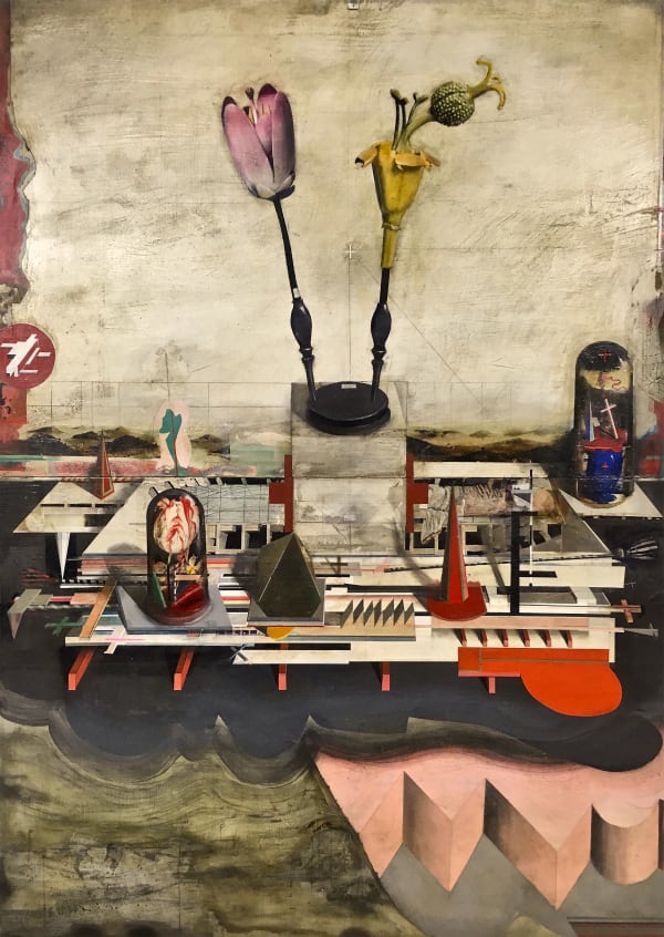 Ian Howard RSA El Hacedor Mixed media on wood 140 x 100 cm