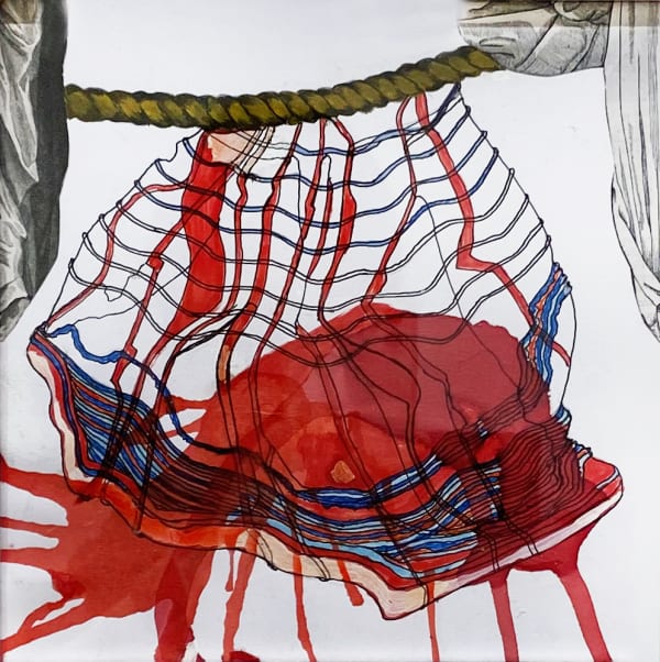 Sam Ainsley RSA Lady Macbeth's apron Mixed media 20 x 20 cm