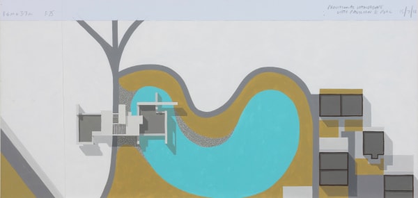 Toby Paterson RSA, Sketch for Provisional Landscape with Pavilion and Pool, 2012