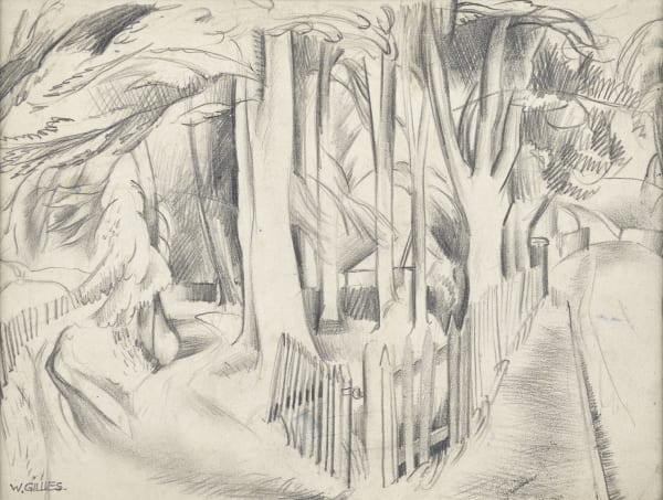 William Gillies RSA Study for 'The White Lodge', 1925 pencil on paper 19.1 x 25.5cm