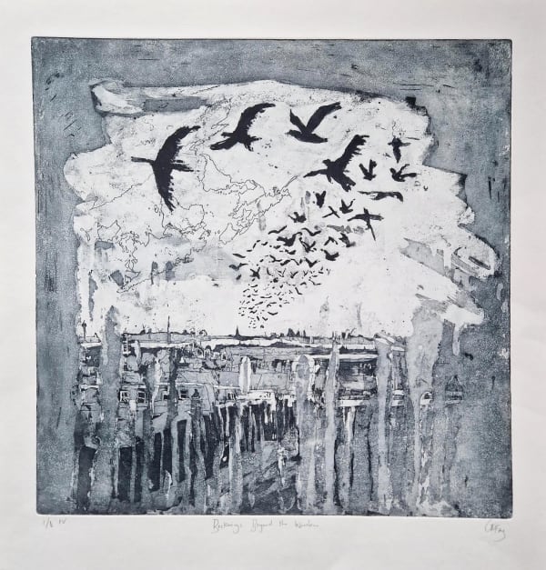 Georgie Fay Beckonings beyond the window, 2020 Etching Unframed: 48 x 45 cm Framed: 58 x 55 x 2 cm Edition of 8