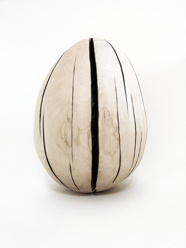 Richard Goldsworthy Egg, 2020 Part charred wood 53 x 38 x 38 cm