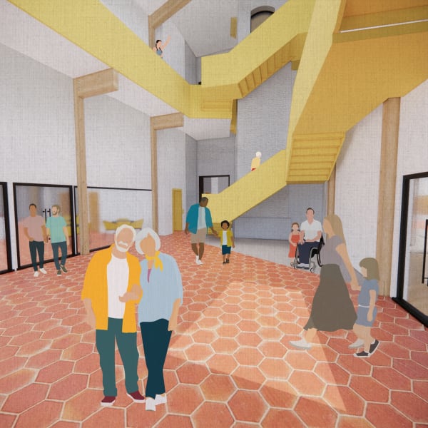 Emily Morgan View of Atrium, 2024 Digital illustration 23 x 21 cm