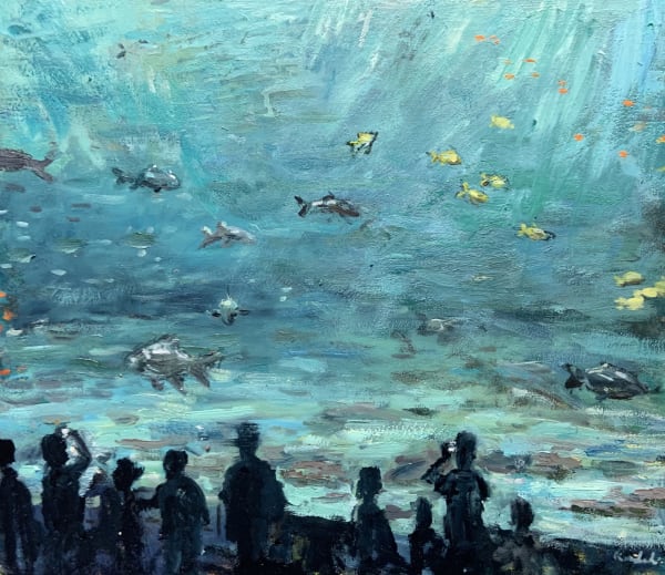 Henry Kondracki RSA Aquarium Visit Oil on canvas 35 x 40 cm