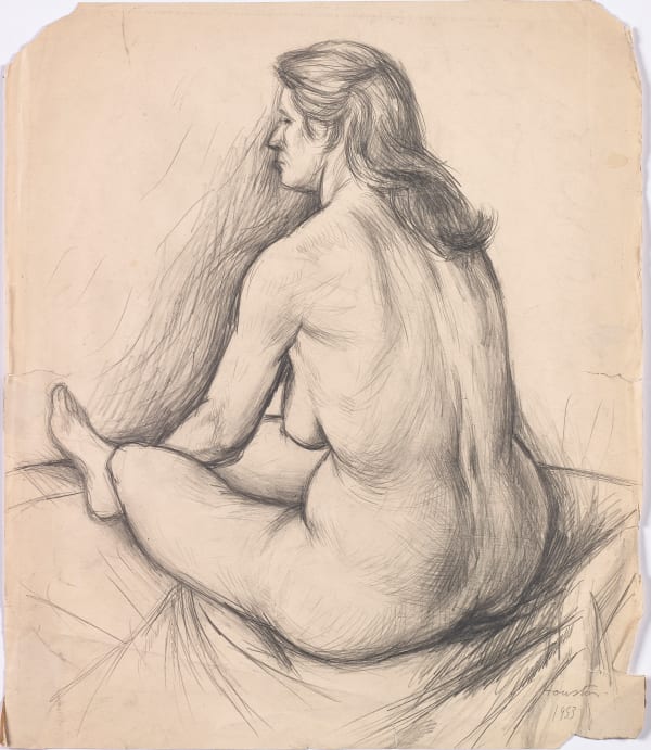 John Houston RSA Untitled (Life Study), 1953 Pencil on paper Image: 36 x 30 cm Frame: 55 x 49 cm