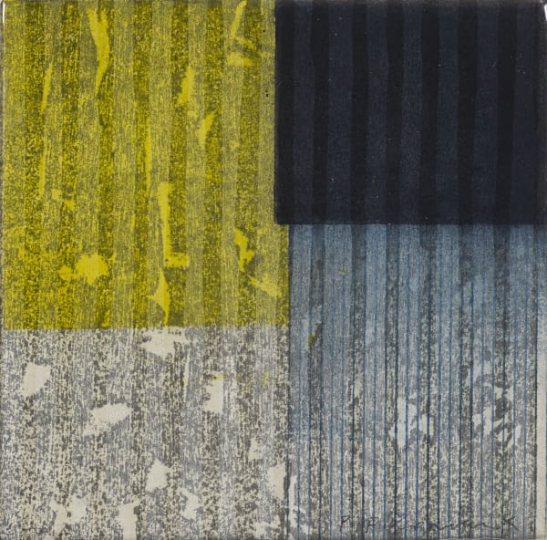 Paul Furneaux RSA Untitled Bokashi II Mokuhanga on panel with resin 15 x 15 cm