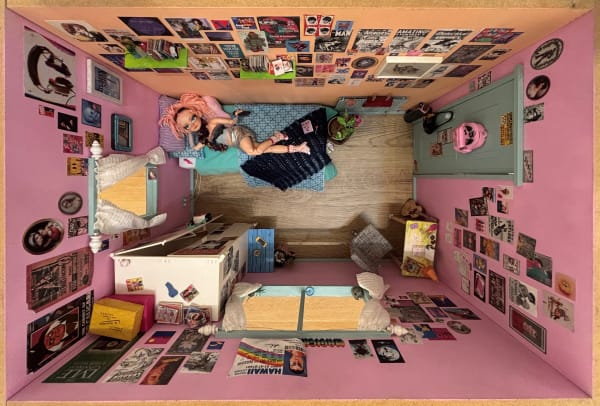 Olive Sinclair Tracy's room and props, 2024 Mixed media model 60 x 50 x 50 cm