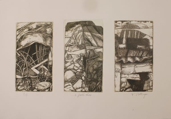 Frank Pottinger RSA A Poet's Three Etching on Somerset 32.5 x 43 cm Edition of 5