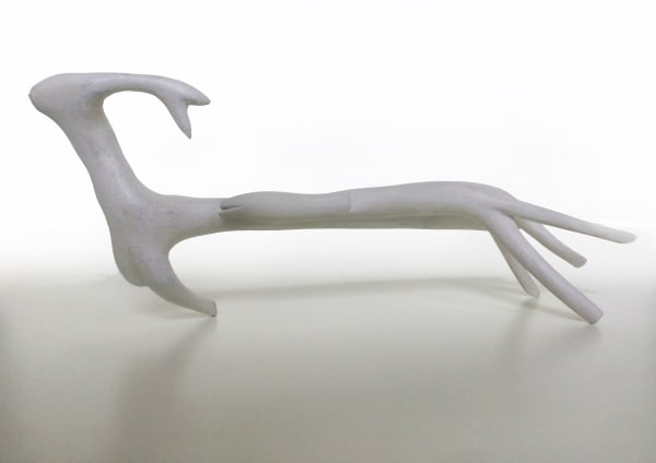 Frances Pelly RSA Swimming Caribou with Calf Painted willow 31 x 14 x 9 cm