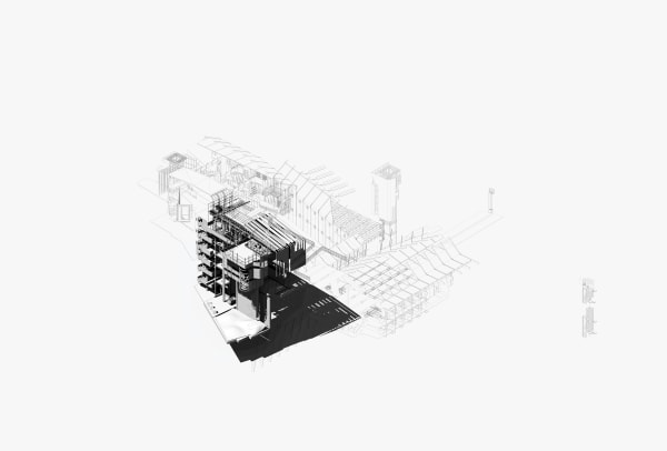 Toby Eccleston and Daniel Anderson Isolated Isometric of the Productive Monastery, 2023 Architectural Drawing Print 42 x 29.7 cm