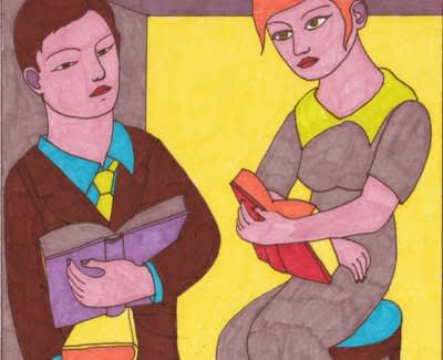 Adrian Wiszniewski RSA Bookbinding Pen and ink on paper 20 x 20 cm