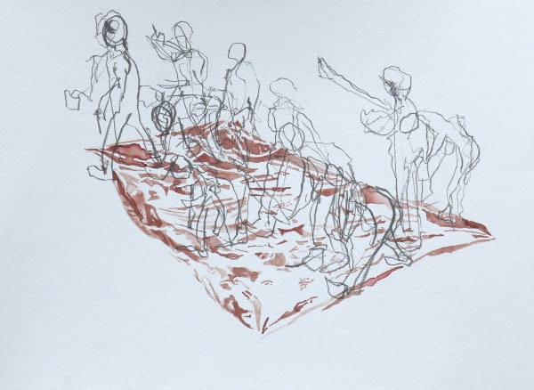 Calum Wallis Surfacing process 1 Ink and pencil on paper 42 x 29.5 cm