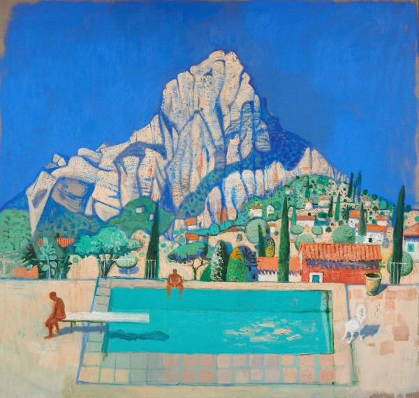 Leon Morrocco RSA Quiet Pool at St Jeannet, Alpes-Maritimes, 2021 Oil on canvas Artwork: 152 x 160 cm Framed: 155.5 x 163 cm