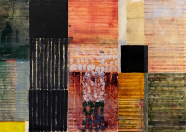 Paul Furneaux RSA Rain Window: Looking East Mixed media drawing with gouache and ink on board mounted on aluminium panel with resin 98 x 137 x 4.5 cm