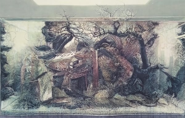 Juliette Losq Catonium, 2022 Ink and watercolour on paper mounted on canvas 89 x 144 x 1 cm