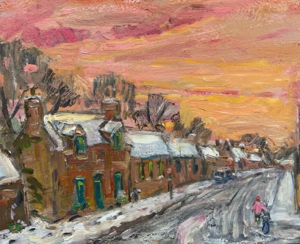 Henry Kondracki RSA Temple in the Winter Oil on canvas 41 x 51 cm