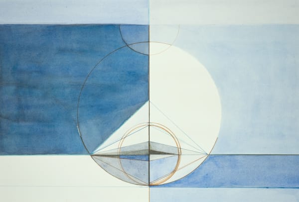 Jo Ganter RSA Perpendicular 2 Watercolour, crayon and ink Image: 44 x 33 cm Frame: 51 x 39.5 cm