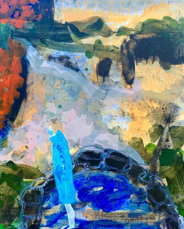 Francis Convery RSA Last Look 2 Mixed media on canvas 60 x 50 cm