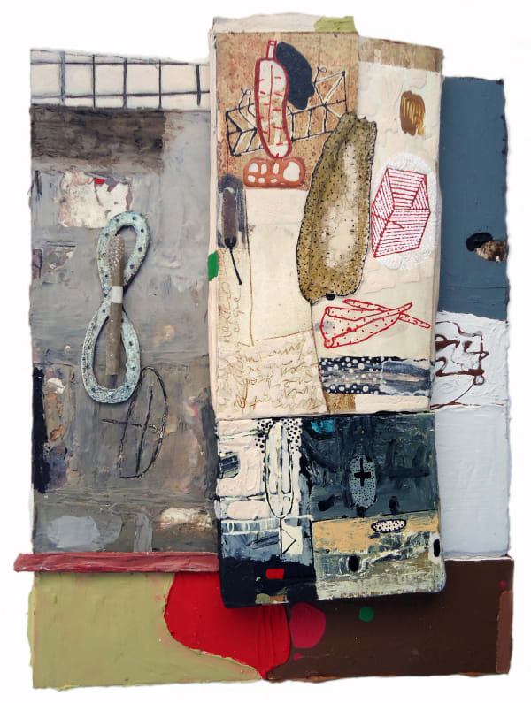 Lennox Dunbar RSA Santa Fe tale Mixed media painting 76 x 60 cm