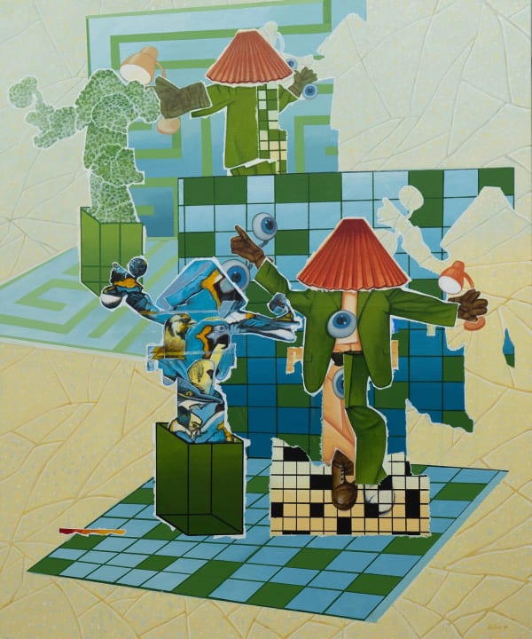 Ronald Forbes RSA Everyman: Breaking In, Breaking Out, 2022 Acrylic on linen 122 x 102 cm