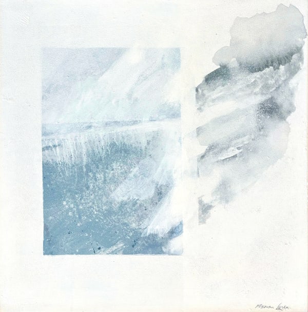 Marian Leven RSA In With The Tide Watercolour on canvas 50 x 50 cm