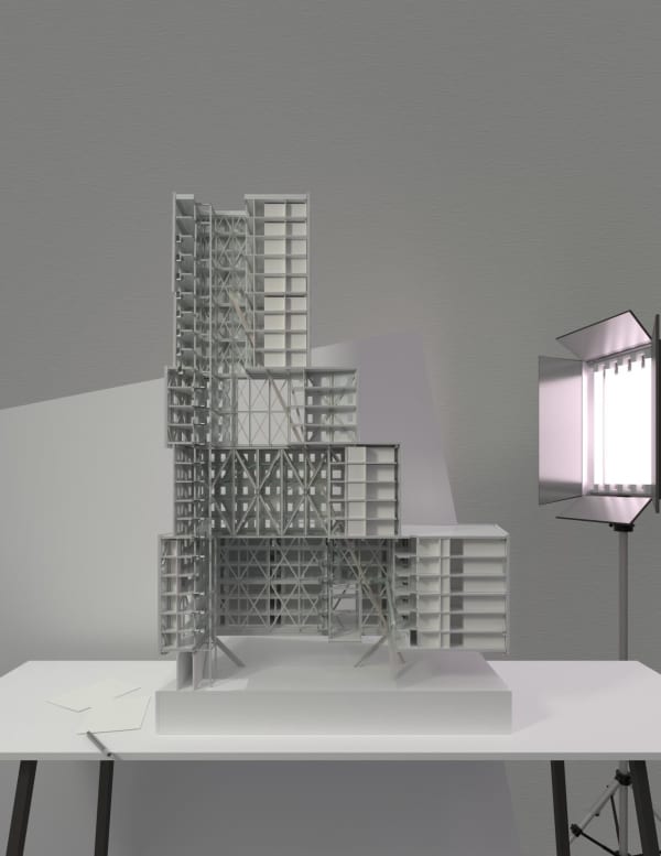 Xuanyu Wei Stacking Housing, 2021 Digital print, framed 40 x 51 x 2 cm