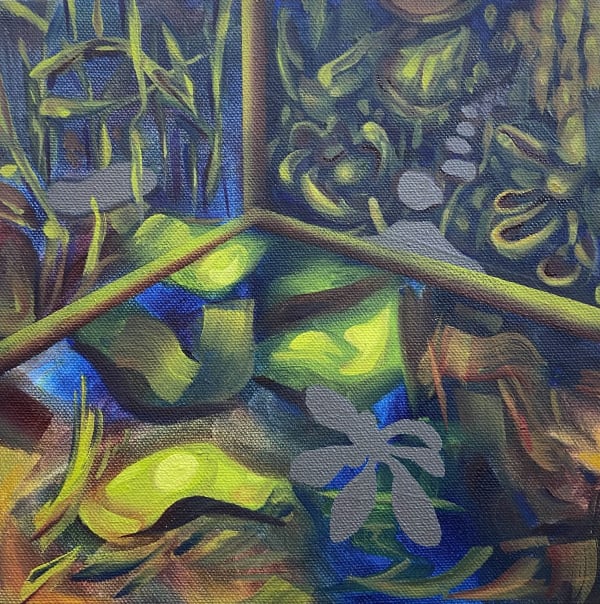 Emma Hall Threshold Oil on canvas 20 x 21 x 2 cm