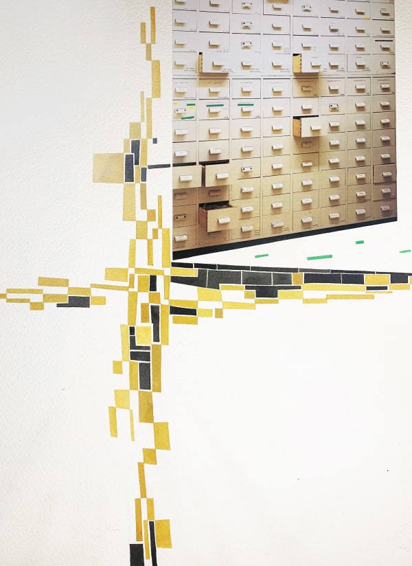Gareth Fisher PRSA Cabinet Collage and paint Frame: 35 x 45 cm