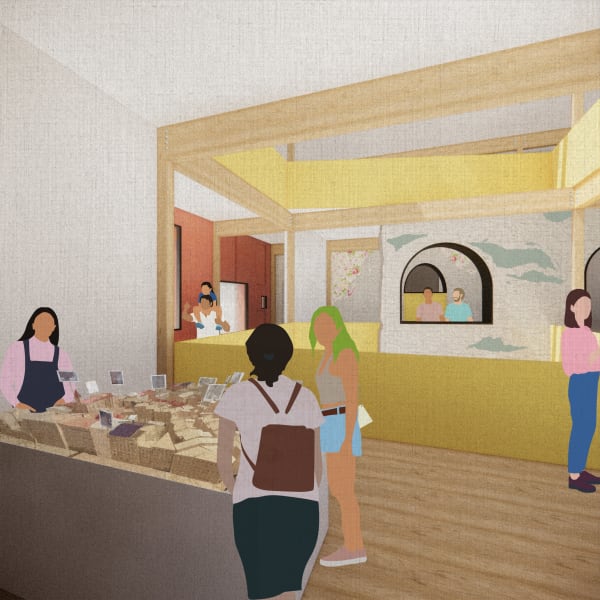 Emily Morgan View of Gallery, 2024 Digital illustration 24 x 21 cm