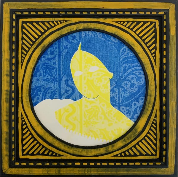 Tallulah Batley Pink Parlour Frame 1U, 2024 Picture frame, gesso, gouache, cardboard, risograph print 17.5 x 17.5