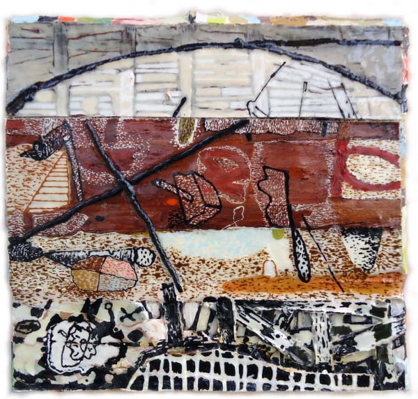 Lennox Dunbar RSA Beach Painting Mixed media Image: 23 x 24 cm Framed: 46 x 51 cm