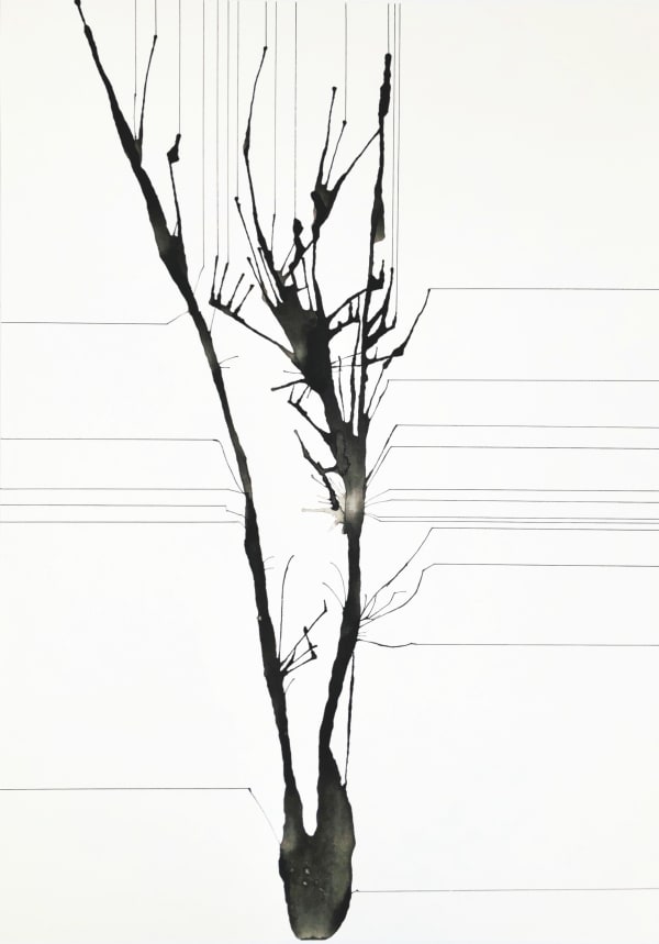 Annie Cattrell RSA Holding Breath (1), 2021 Acrylic ink and pen on paper 42 x 29.5 cm