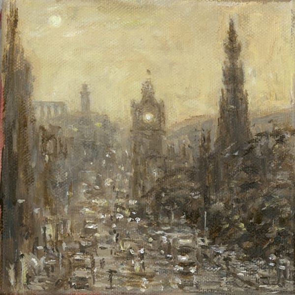 Henry Kondracki RSA Sepia City, 2021 Oil on canvas 12.5 x 12.5 cm