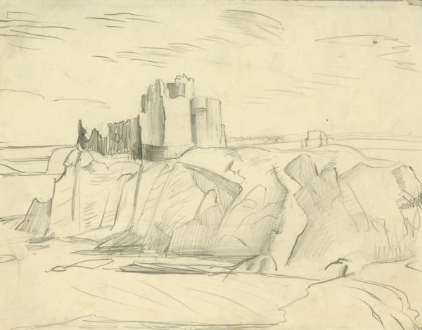 William Gillies RSA Tantallon Castle, c. 1920-73 pencil on paper 18.0 x 22.8cm