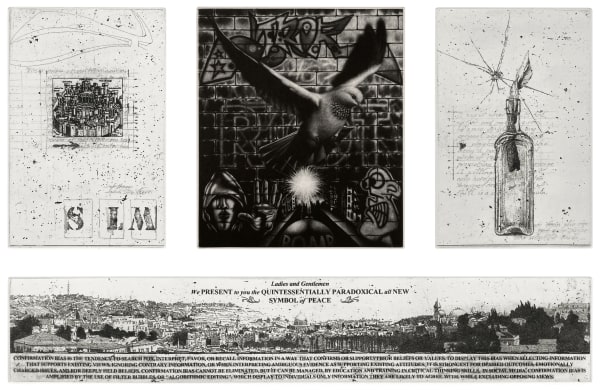 Stuart Duffin RSA Error 403 - Echoes in the Street, 2025 Mezzotint and etching 45 x 64 cm Edition of 30