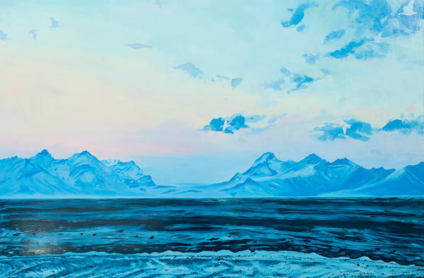 Georgia Rose Murray Adventdalen Sunrise Oil, gloss, pigment on board 122 x 183 cm