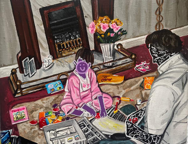 Rachel Glen The Birthday Curse 4, 2023-2024 Acrylic on canvas 25 x 20 cm