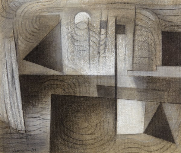 William Littlejohn RSA The Sun Rising conte 27.1 x 31.9cm (sight)/ 48.4 x 51.3cm (frame)