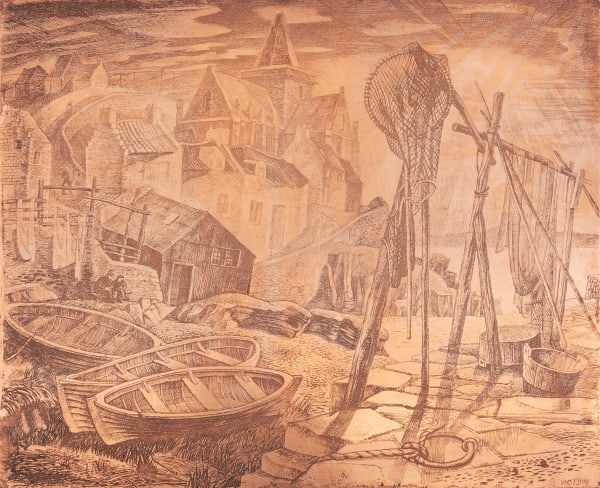 William Wilson RSA St Monance, 1937 Copper etching plate 23.6 x 28.7 cm