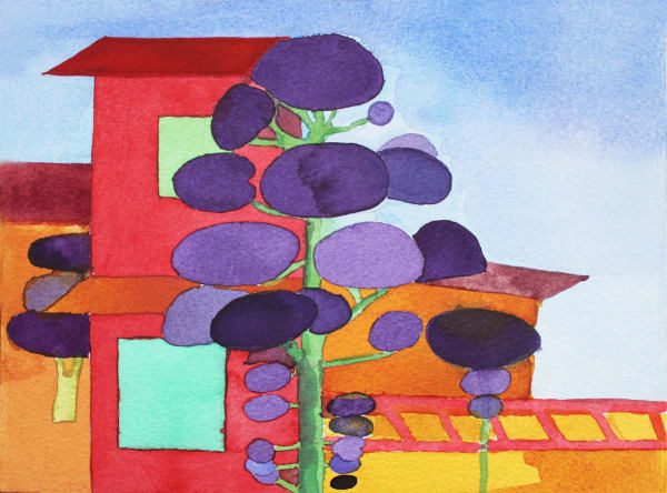 Elspeth Lamb RSA Tree, Fujikawaguchiko Watercolour on paper 22 x 31 cm