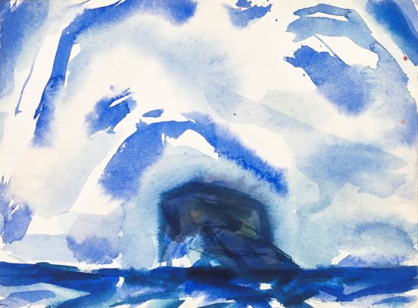 John Houston RSA Untitled (Blue Bass Rock) Watercolour on paper Image: 15 x 20 cm Frame: 35 x 39 cm