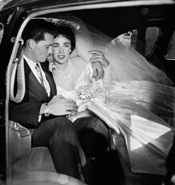 Frank Worth, ET & Conrad Hilton Jr. wedding, 1955
