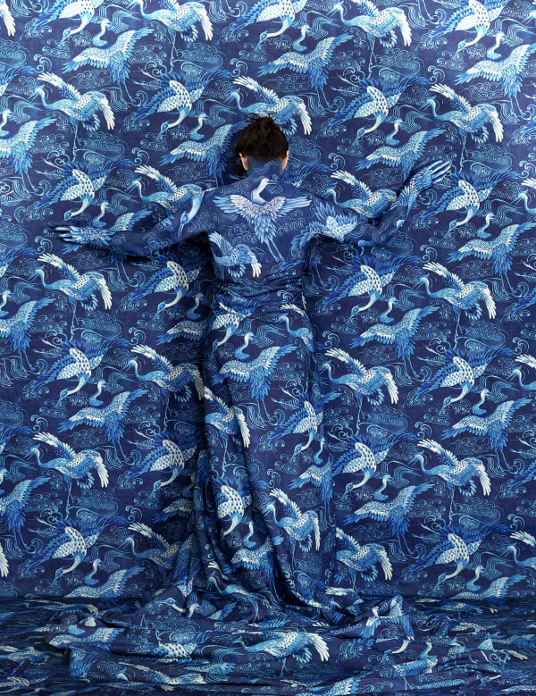 Cecilia Paredes Blue Flight, 2021 Photo performance inkjet print 46.75 x 36 in 118.7 x 91.4 cm Edition of 7 plus 3 AP