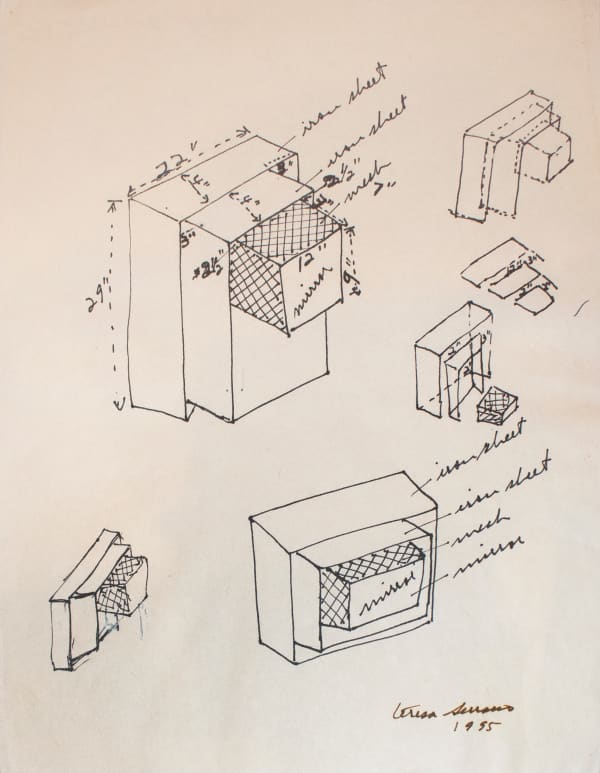 Teresa Serrano Sketch for The Light Within, 1995 Ink on paper 11 x 8.5 in 27.9 x 21.6 cm