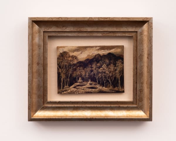 Feliciano Peña Arboleda y Montañas, 1962 Oil on panel 6.5 x 9.5 in 16.5 x 24.1 cm