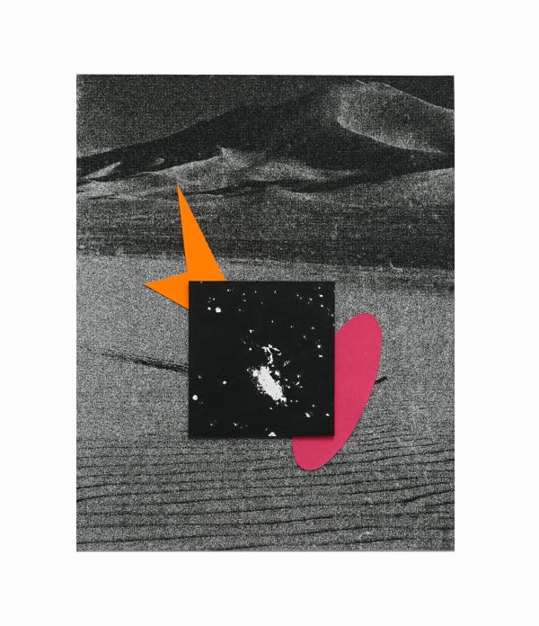 Eric Santoscoy-McKillip Stations (Legoretta UFO sand dune), 2024 Ink and colored pencil on paper and photograph 10 x 8 in 25.4 x 20.3 cm