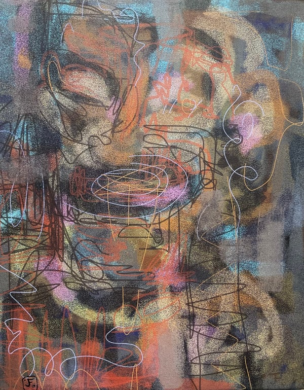 Joan Fabian Bogeyman IV, 2023 Digital print hand-finished with acrylic on canvas 14 x 11 in 35.6 x 27.9 cm