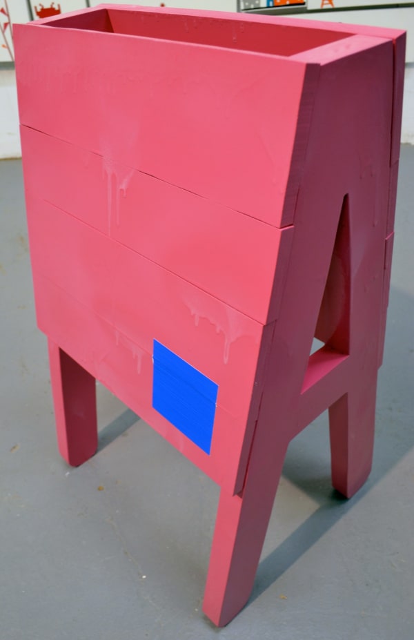 Nate Cassie A-Frame for Chris, 2013 Mixed media 23 x 13 x 7" 58.4 x 33 x 17.8 cm
